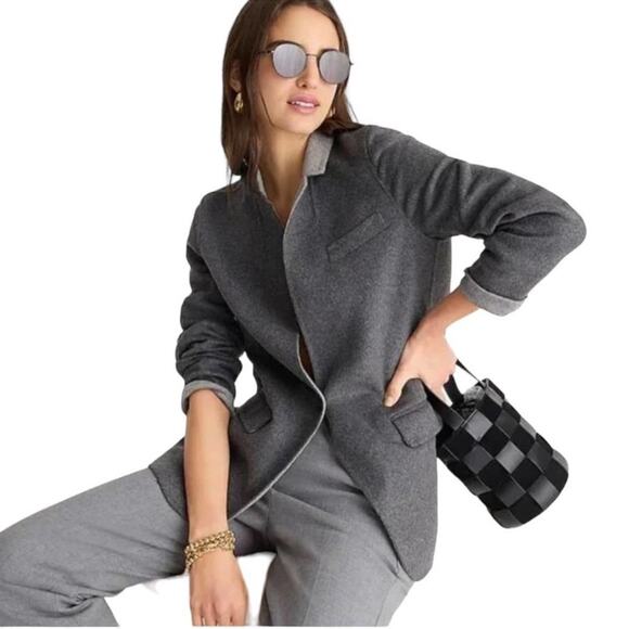 J. Crew Jackets & Blazers - J. Crew Leighton Blazer-Jacket in Double-Faced Wool Charcoal Gray Size 00